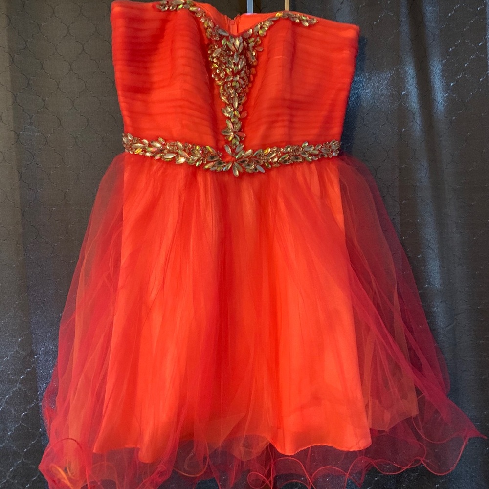 Coral Strapless dress